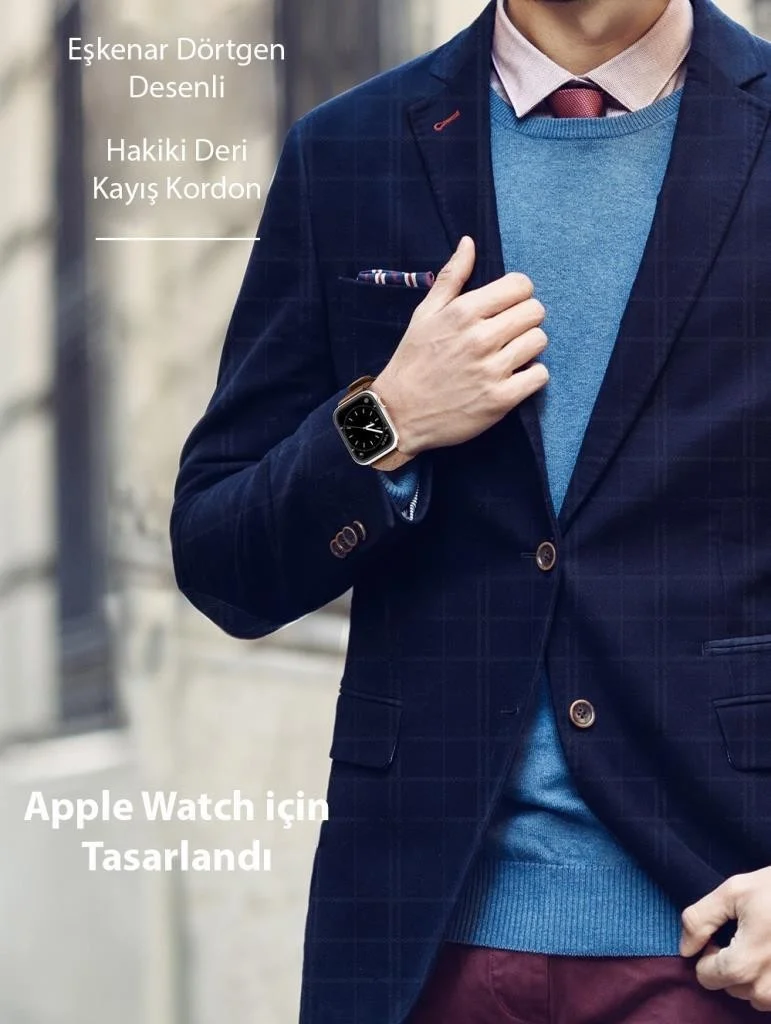 Polhammobile Polham Businessloop Genuine Leather Band Strap for Apple Watch 38-40-41MM, Strap Compatible with All Skins
