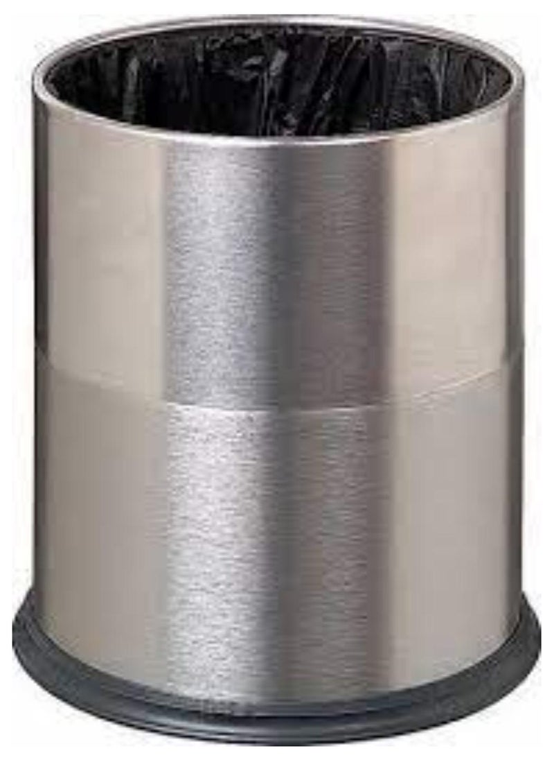 Vitacelli 12 Liter Stainless Steel Dustbin Garbage Bin With Removable Bucket Round Shape Waste Bin Used For Home, Kitchen Office Hotel Restaurants With Mould  - Image 1