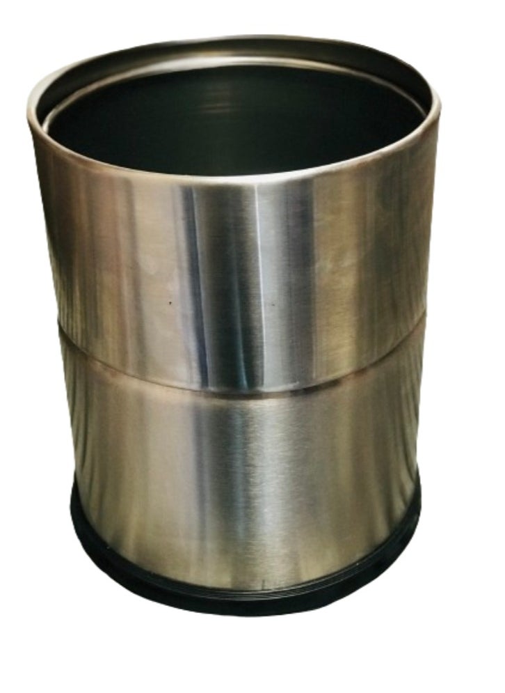 Vitacelli 12 Liter Stainless Steel Dustbin Garbage Bin With Removable Bucket Round Shape Waste Bin Used For Home, Kitchen Office Hotel Restaurants With Mould  - Image 3