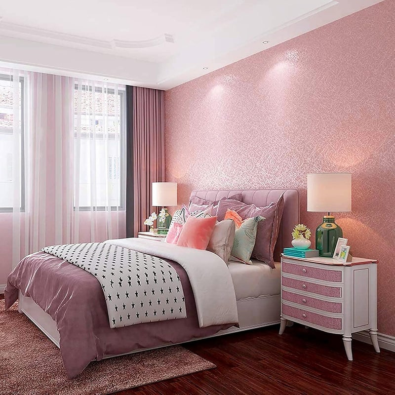 wolpin ملصقات حائط وولبين ورق حائط أنيق (45 × 300 سم)، تجديد المنزل شريط غرفة المعيشة، القاعة، المكتب غرفة النوم ملصق بارز ذاتي اللصق، خوخي - Image 5