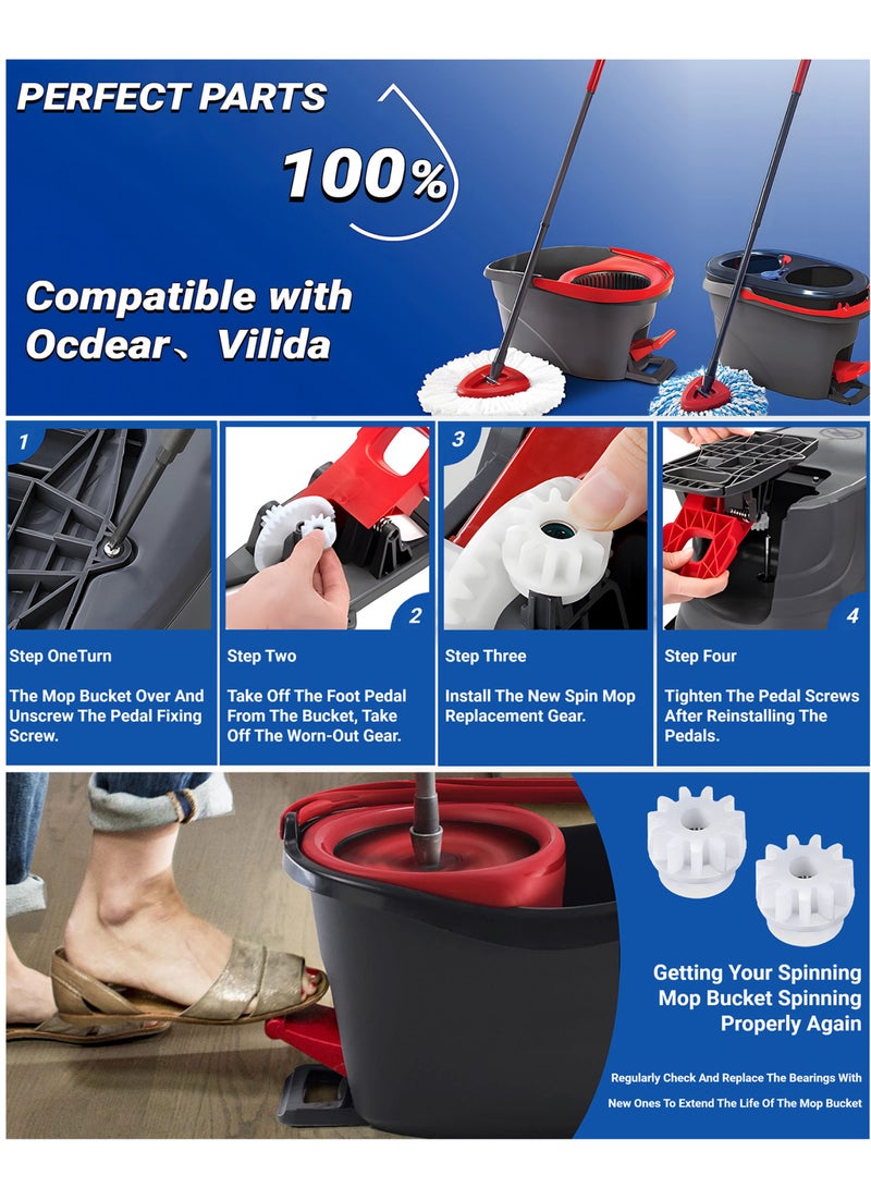3-piece Spin Mop Replacement Gear, compatible with Ocedar and Vileda Mop Bucket