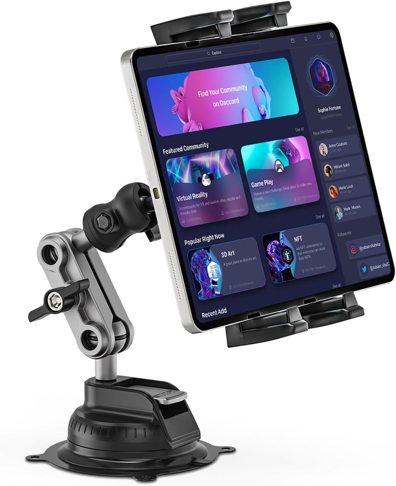 Jubor 360° Rotate Adjustable Tablet Car Mount with Suction Cup for 4.7-12.9" Devices - Image 1
