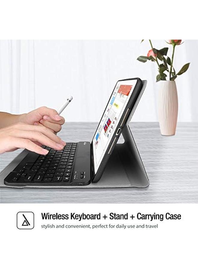 Procases Keyboard Case For Ipad 9.7 2018 2017 With Pencil Holder With Magnetically Detachable Wireless Keyboard For Ipad 6Th Ipad 5Th Black - Image 5