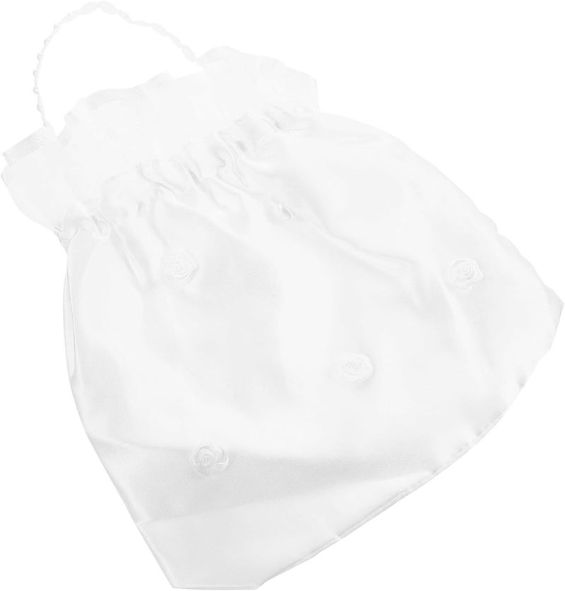 klarako white clutch purses for women Bride bridal bag bridal clutch Satin & Organza Bridal Dolly Bag dance bag for satin bag floral tote bags for women divider women's drawstring - Image 1