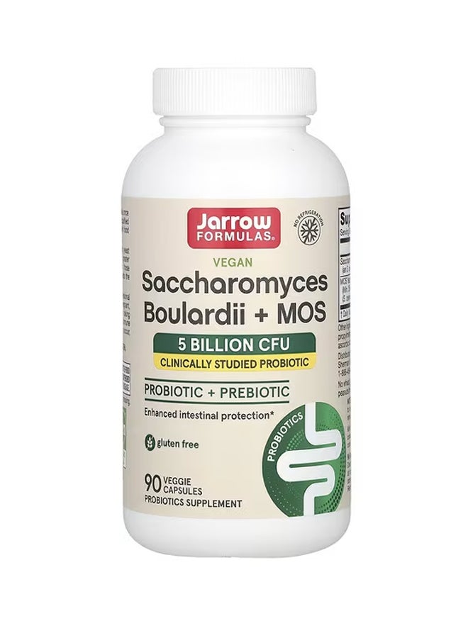 jarrow formulas Vegan Saccharomyces Boulardii + MOS 5 Billion CFU 90 Veggie Capsules