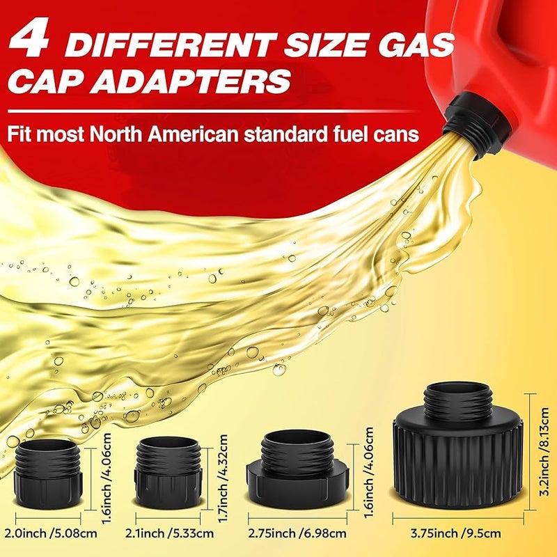 Keimi Fuel Transfer Pump with Auto-Stop, 3.2 Gallon per Min, 51 Extra Long Hose, Battery & USB Powered, 4 Can Adapters, Fast and Safe Gas Pump for Oil, Diesel and Gasoline - Image 4