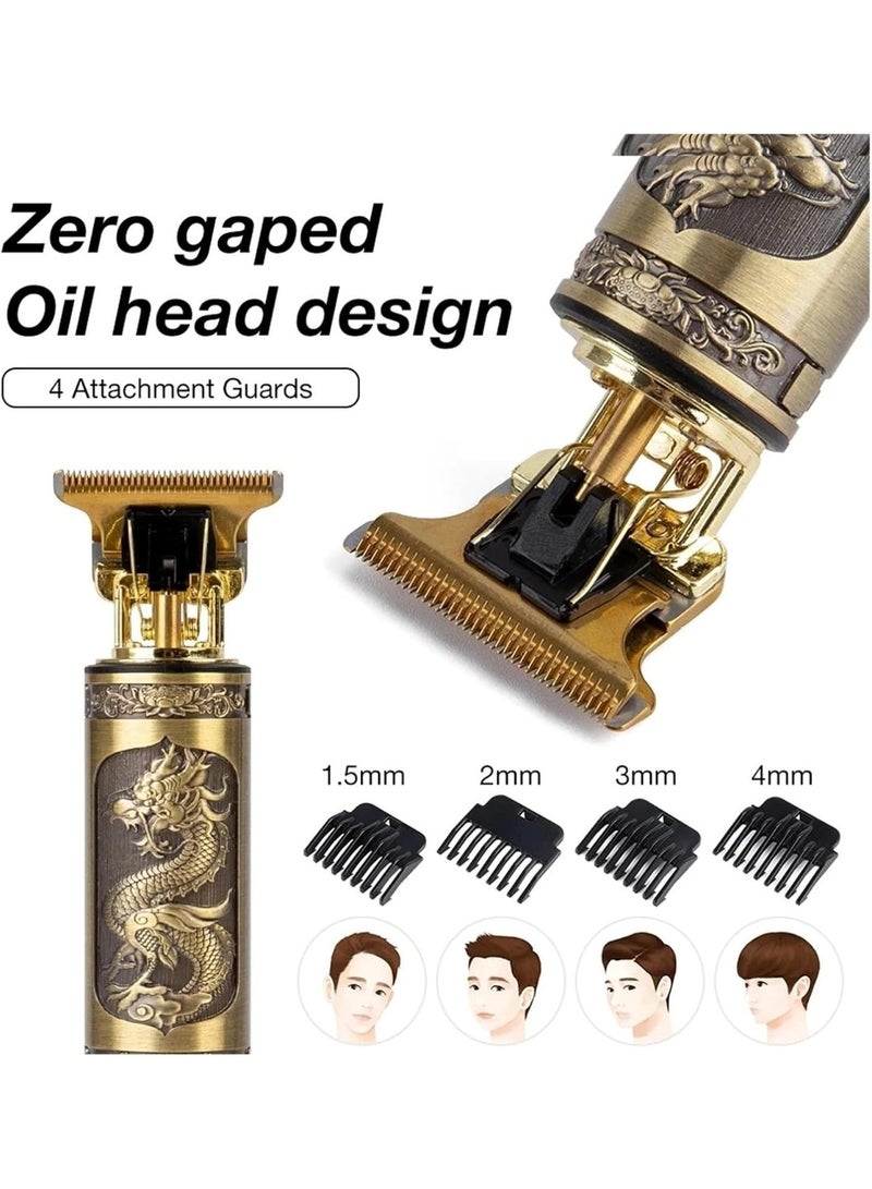 vintage Hair Trimming Vintage T9 Electric Hair Cutting Machine Hair Clipper Professional Men Shaver Rechargeable Barber Trimmer for Men (Color : Gold) - Image 2