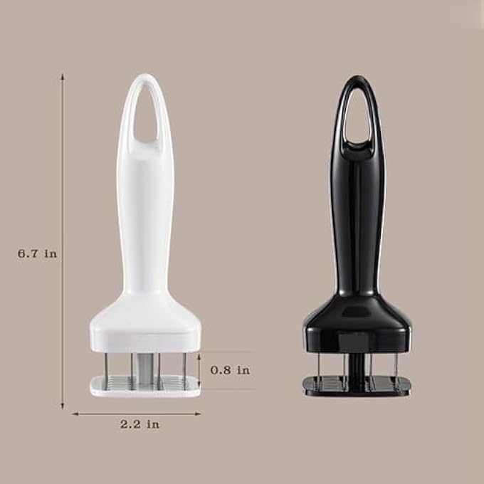 ريحني مطرية لحوم من الفولاذ المقاوم للصدأ 2 قطعة مطحنة لحم 21 شفرة أداة لطرية اللحم دجاج أبيض - Image 2