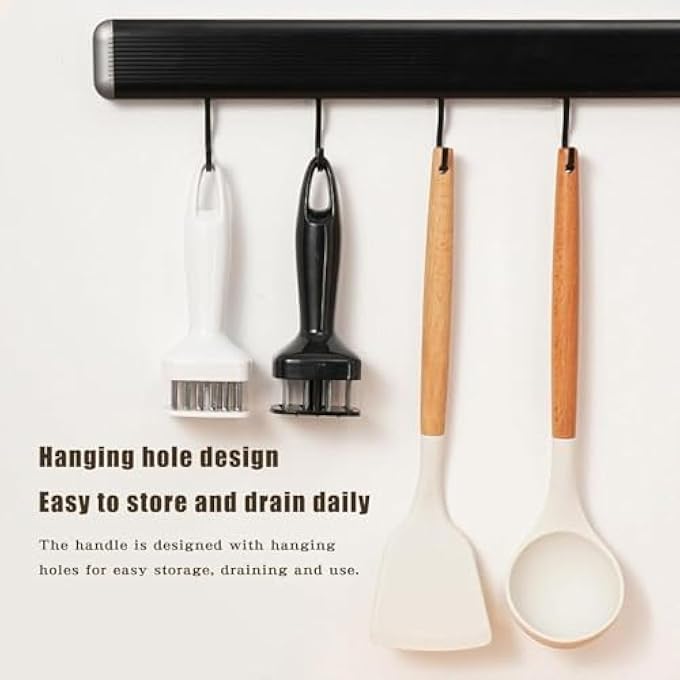 ريحني مطرية لحوم من الفولاذ المقاوم للصدأ 2 قطعة مطحنة لحم 21 شفرة أداة لطرية اللحم دجاج أبيض - Image 5