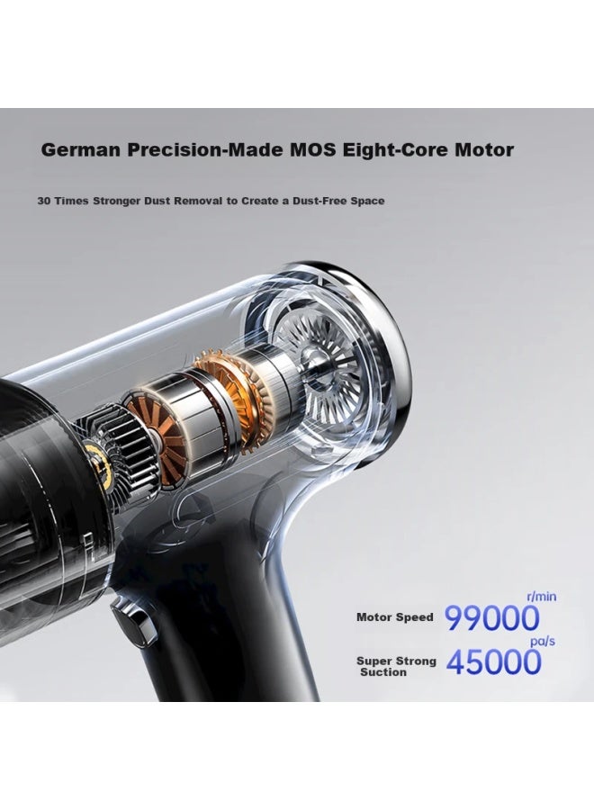 helloleiboo oleiboo Car Vacuum Cleaner With Brushless Motor, Powerful Suction, Cordless Handheld Design, Compact For Home And Car Use, High-power - Image 3