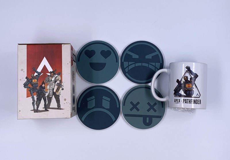Surreal APEX legends Pathfinder 11 OZ Coffee Mug and Set of 4 Coaster Set