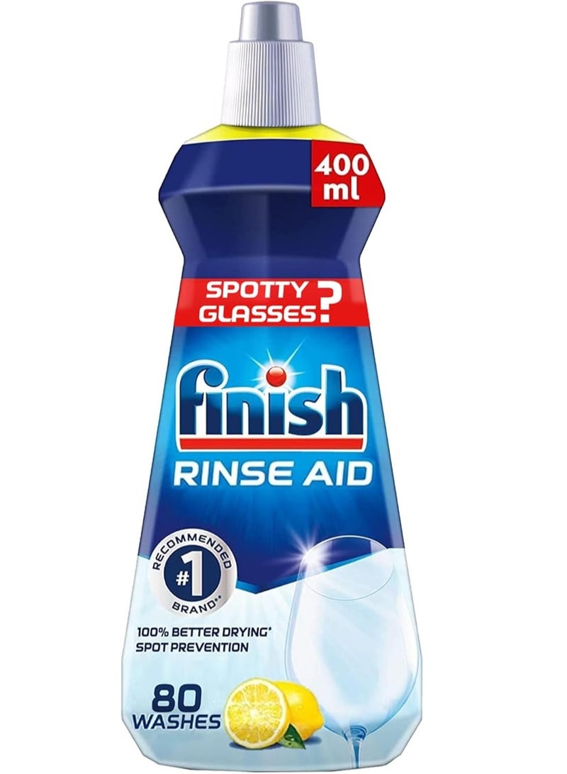 Finish Dishwasher Detergent Rinse Aid Liquid Lemon 400 ML - Image 1
