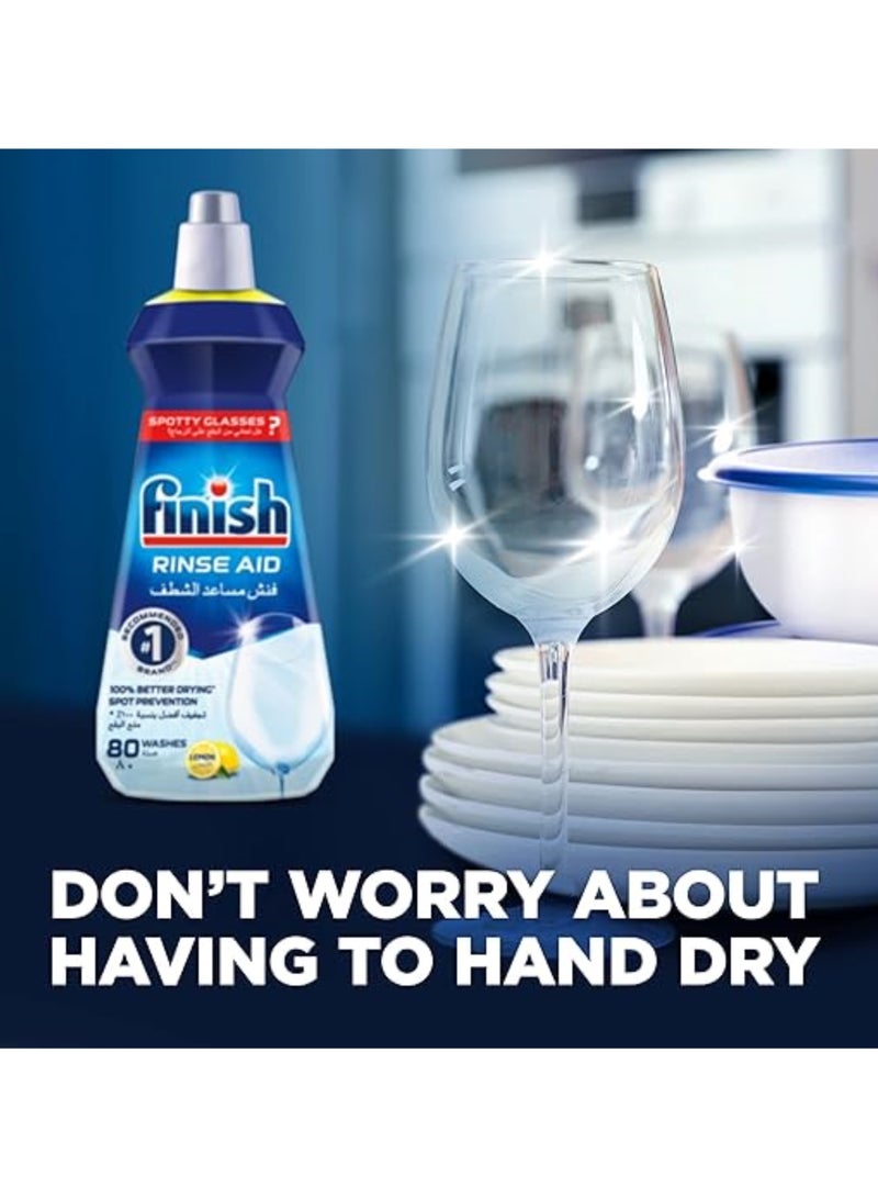 Finish Dishwasher Detergent Rinse Aid Liquid Lemon 400 ML - Image 2