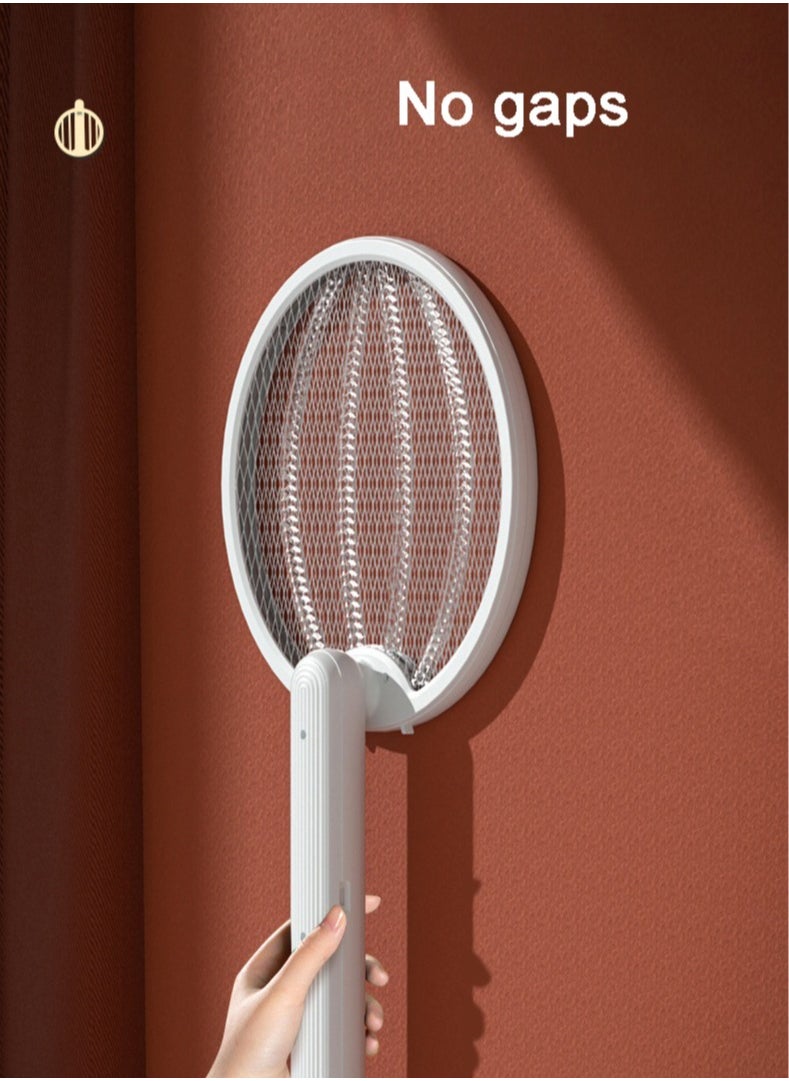 Rewell - Electric Fly Swatter Folding Mosquito Zapper Handheld Mosquito Zapper 3000 Volt Insect Fly Trap Fly Zapper Racket for Indoor and Outdoor Pest Control Large Size with LED Light - Image 1