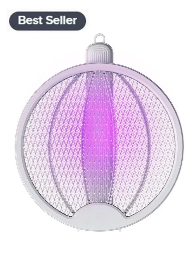 Rewell - Electric Fly Swatter Folding Mosquito Zapper Handheld Mosquito Zapper 3000 Volt Insect Fly Trap Fly Zapper Racket for Indoor and Outdoor Pest Control Large Size with LED Light - Image 1