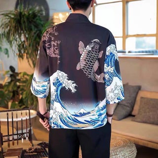 Summer Kimono Cardigan Loose Fit Mens Fashion 03 wave Black - pzsku/ZD6102316C65876806068Z/45/1746219596/d18a5d6a-0eda-4ae0-80a5-0dc0704a9723