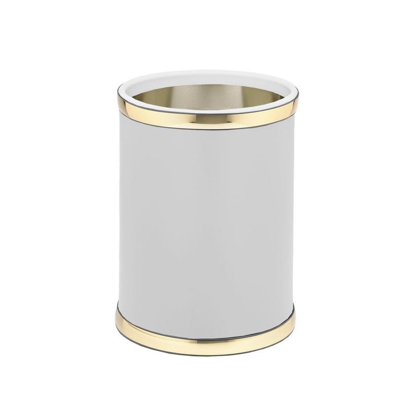 Kraftware Sophisticates Round Wastebasket 11 White