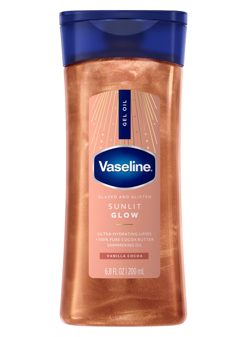VASELINE GEL OIL 200ML SHIMMERING SUNLIT GLOW PINK