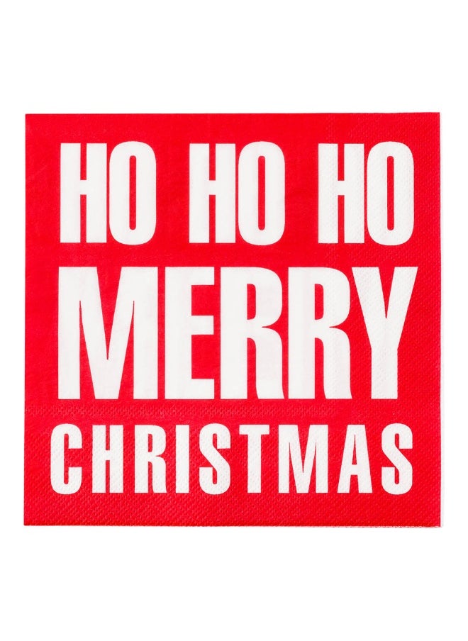 Restaurantware 13 Inch Paper Luncheon Napkins, 500 Ho Ho Ho Design Printed Napkins - 3-Ply, Textured Edges, Red Paper Decorated Napkins, Soft And Strong, For Parties Or Catering Events  - Image 2