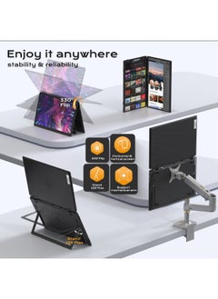 V2COM Dual 15.6" Full HD Laptop Screen Extender, 1080P IPS Folding Monitor, 330° Adjustable, Plug & Play, Type-C/Mini HDMI, Compatible with Windows, Mac, Android, PS5, Xbox, and Switch  - Image 5