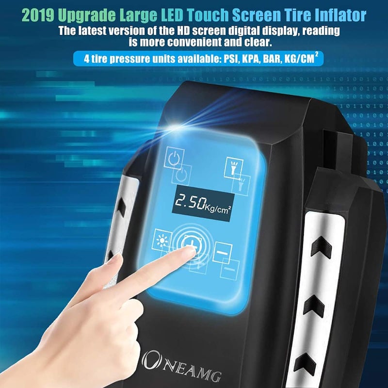 OneAmg Portable Compressor for Car - 150PSI Digital Inflator with LED Light - Image 2