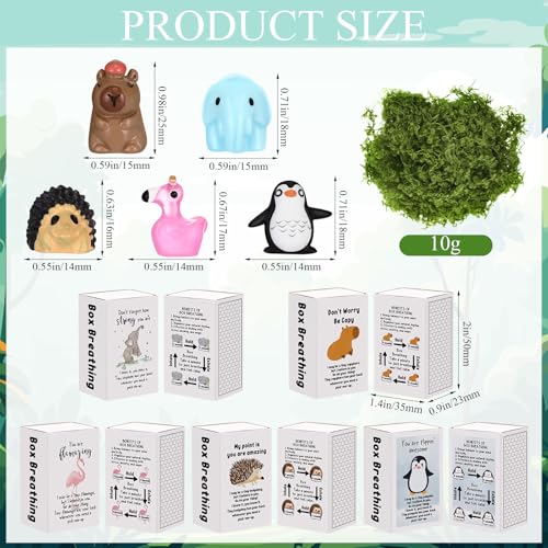 Cinnvoice 25 Set Bulk Gifts End of Year Student Teacher Graduation Gifts Emotional Support Desk Pets Inspirational Cute Resin Mini Ornaments with Thank You Card Box Penguin - Image 3