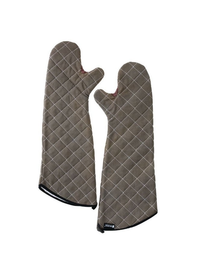 San Jamar San Jamar 800FG24 BestGuard Commercial Heat Protection Up to 450° F Oven Mitts (Pair), 24" Length, Tan, 1 Count (Pack of 1) 