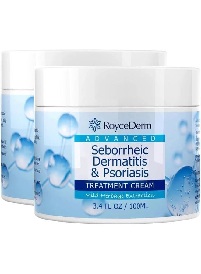 Roycederm Seborrheic Dermatitis Cream, Scalp Treatment for Psoriasis, Folliculitis, Dry Scalp, Dandruff, Anti-Itch Cream for Soothing Relief - 2 Pack - Image 1