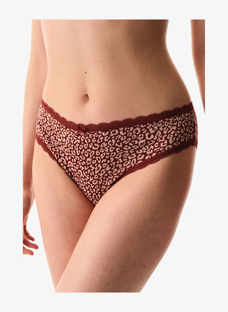 Penti Women Pointel Slip Bordeaux Briefs