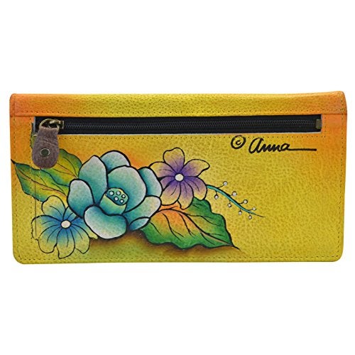 Anna by Anuschka Women's Genuine Leather Hand Painted Clutch Wallet - Tropical Bouquet Yellow - Image 2