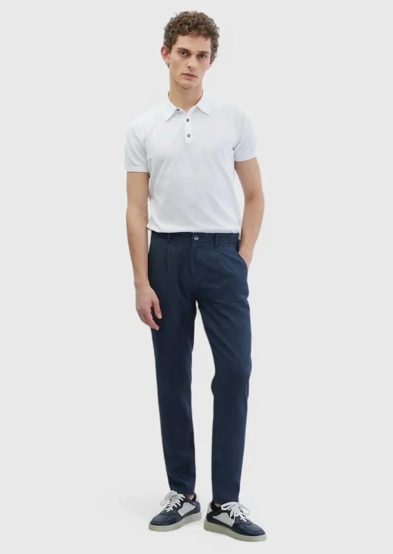 RAMSEY Hard Coal Weaving Jogging Fit Casual 100% Linen Trousers