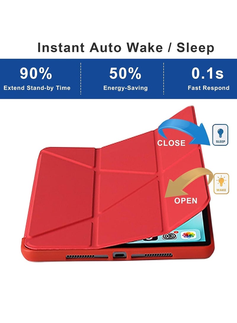 ELTRAZONE iPad 10.2 Inch Case – For iPad 9th Generation 2021, iPad 8th Generation 2020, iPad 7th Generation 2019 – 5-in-1 Viewing Angles, Auto Wake/Sleep, Soft Back Cover, Red - Image 5