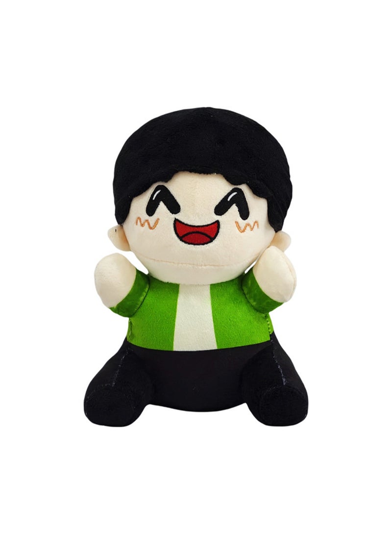 Omz Plush 20cm Plush Toy, Realistic Cute Soft Plush Doll, Gift For Boys And Girls Game Fans (Smiling Green Jacket Boy) - Image 1