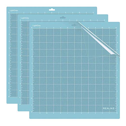 REALIKE حصيرة قطع REALIKE 12x12 مع سطح لاصق متوافق مع Cricut Maker 3/Maker 4/Maker/Explore 3/4/Air 2/Air/One (3 حصائر) ، حصيرة قطع غير قابلة للانزلاق مع شبكة للأشغال اليدوية ، والتطريز ، والخياطة وجميع الفنون. - Image 1
