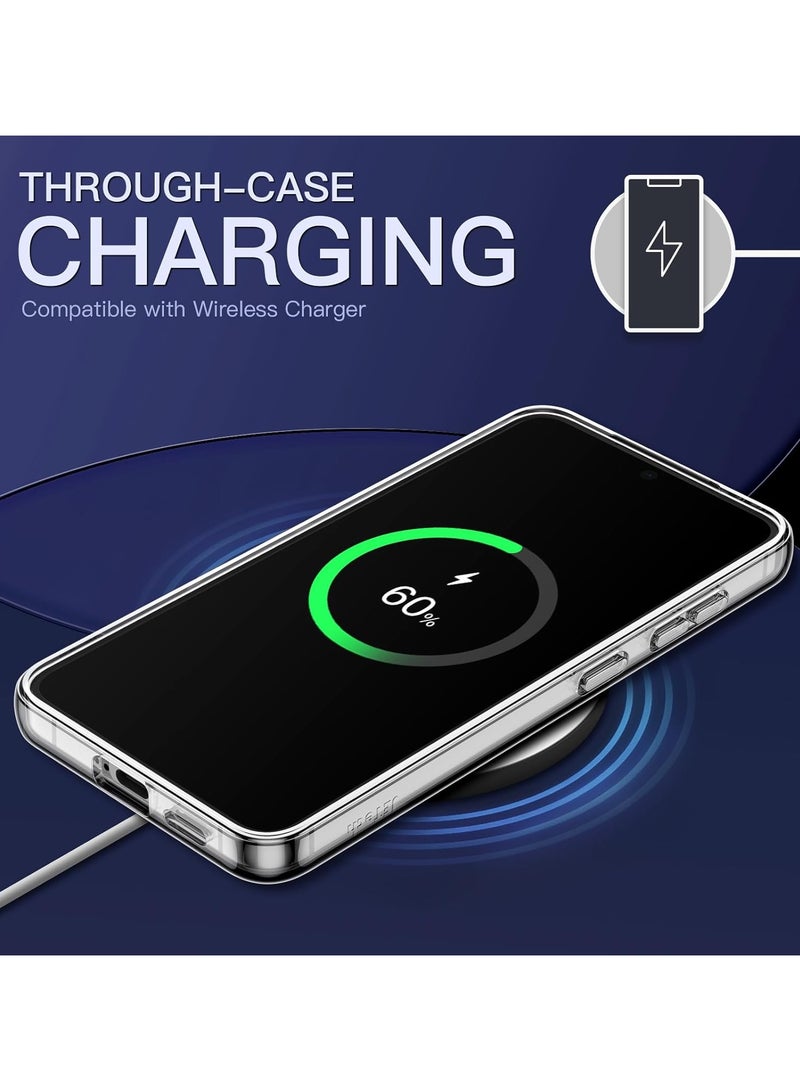 Samsung Galaxy S24 5G Magnetic Case Compatible with MagSafe, Shockproof Protective Phone Cover, Non-Yellowing Hard Clear PC Back Clear case for S24 - Image 5