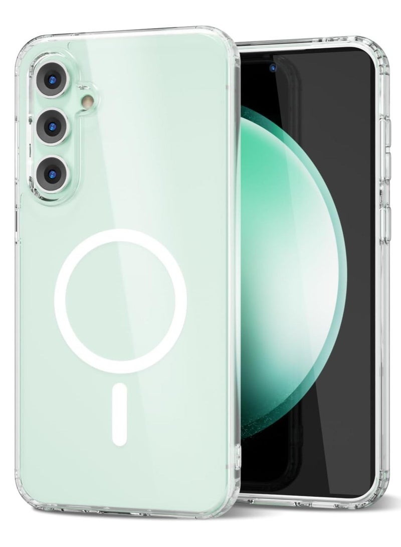 Samsung Galaxy S24 5G Magnetic Case Compatible with MagSafe, Shockproof Protective Phone Cover, Non-Yellowing Hard Clear PC Back Clear case for S24 - Image 1