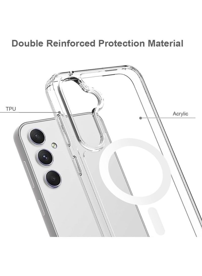 Samsung Galaxy S24 5G Magnetic Case Compatible with MagSafe, Shockproof Protective Phone Cover, Non-Yellowing Hard Clear PC Back Clear case for S24 - Image 4