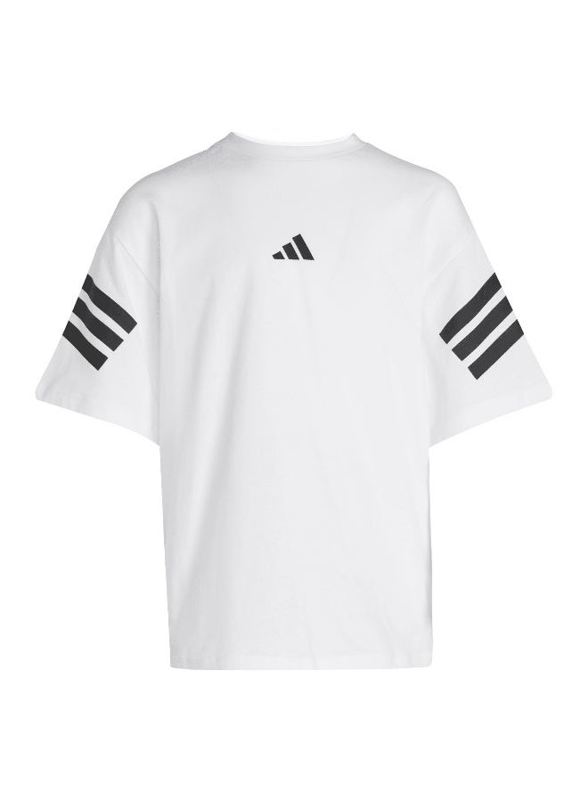 Adidas J Fi 3S T White Training T-Shirts For Junior 7-8Y  - Image 1