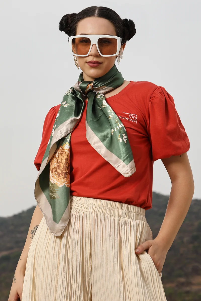 Campus Sutra Women's Red Change Yor Perspective Top