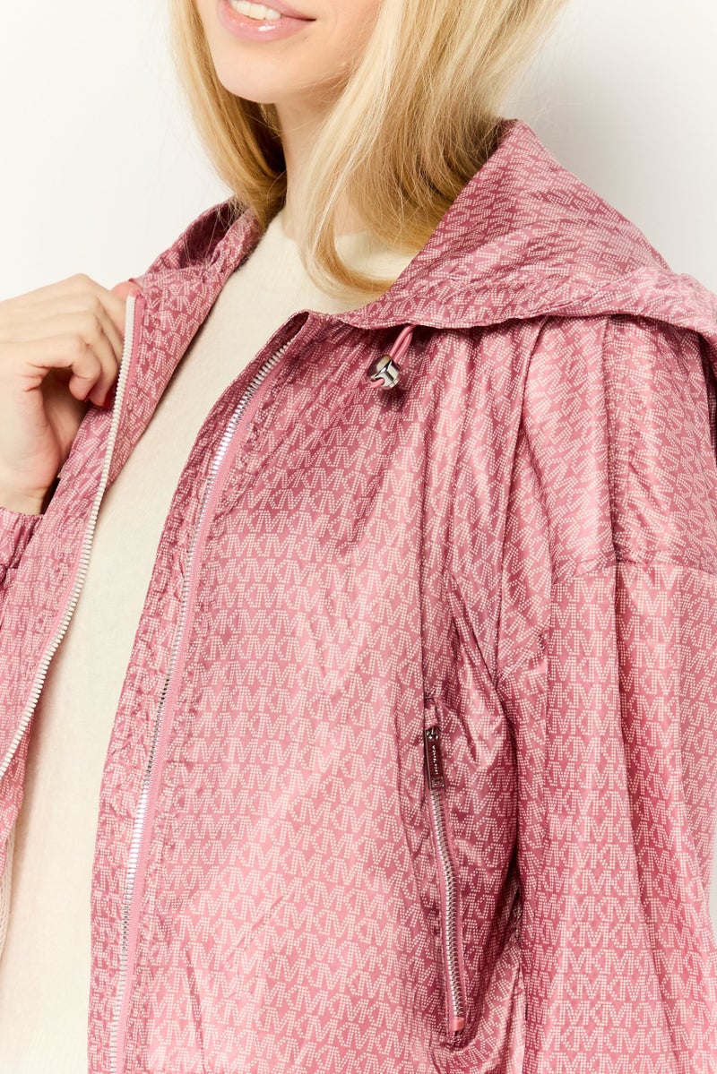 Michael Kors Women Brand Logo Hooded Jackets, Dusty Rose  - Image 2