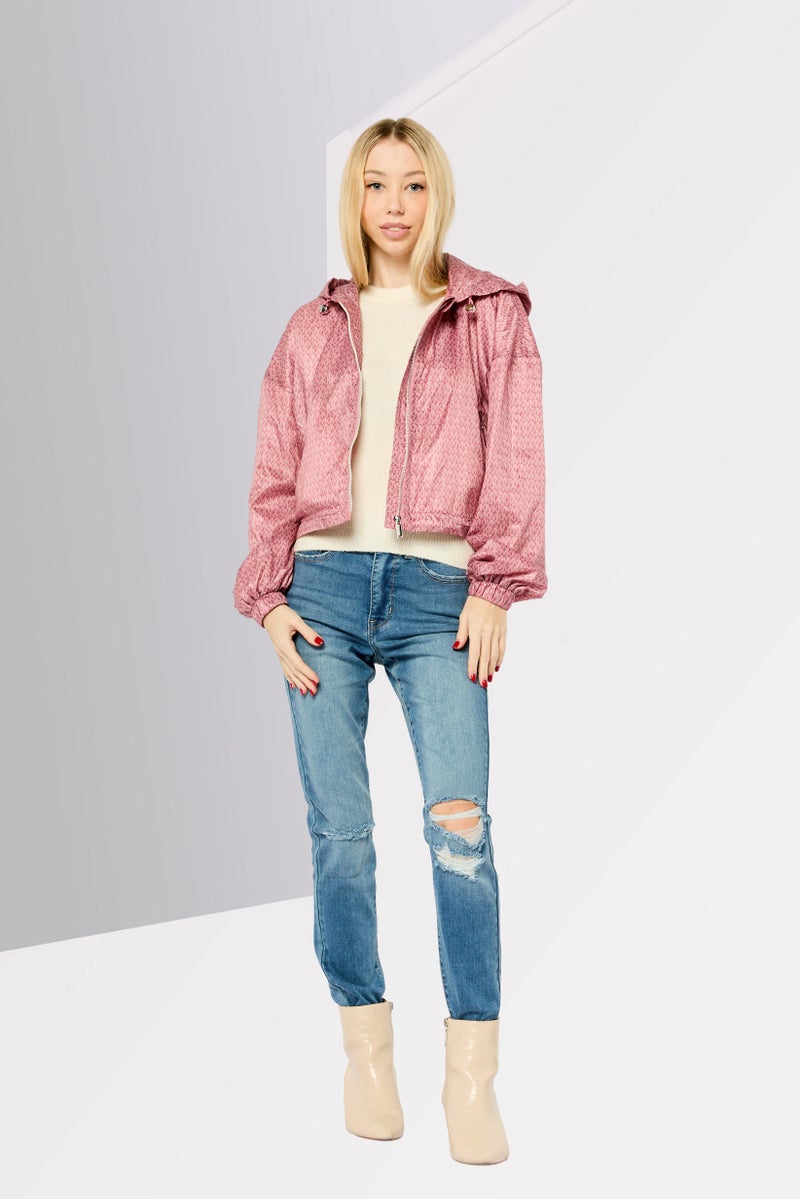 Michael Kors Women Brand Logo Hooded Jackets, Dusty Rose  - Image 4