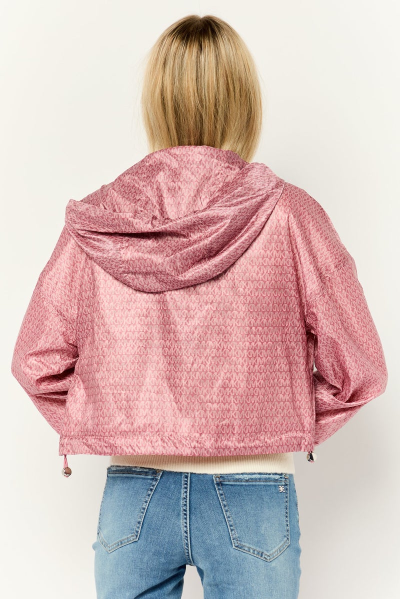 Michael Kors Women Brand Logo Hooded Jackets, Dusty Rose  - Image 3