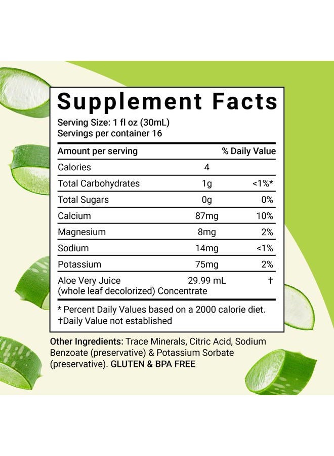 Aloe Life Whole Leaf Aloe Vera Juice, Certified Organic with Trace Minerals, Gluten-Free (Aloe Gold, 16 oz) - Image 2
