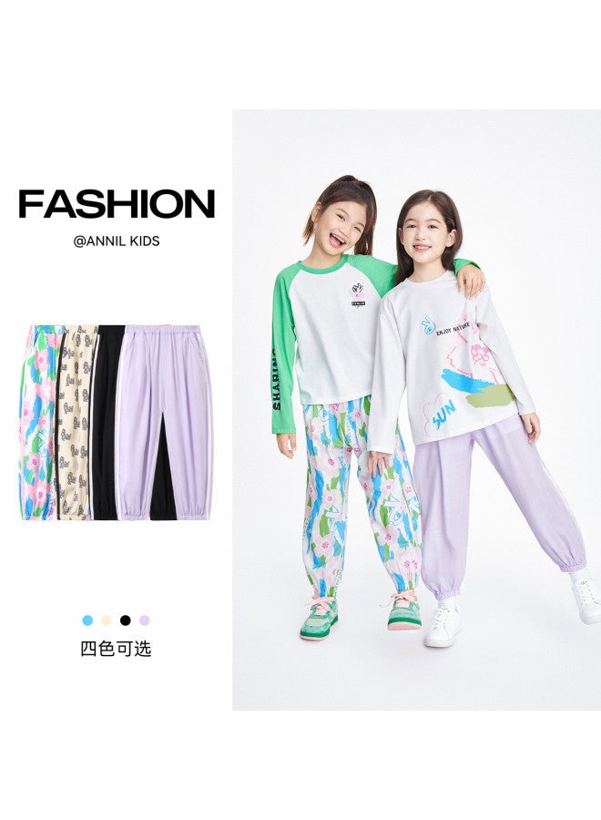 Annil kids' Boys & Girls Drawstring Joggers - 2025 Summer New Breathable Thin Printed Sport Pants - Image 4