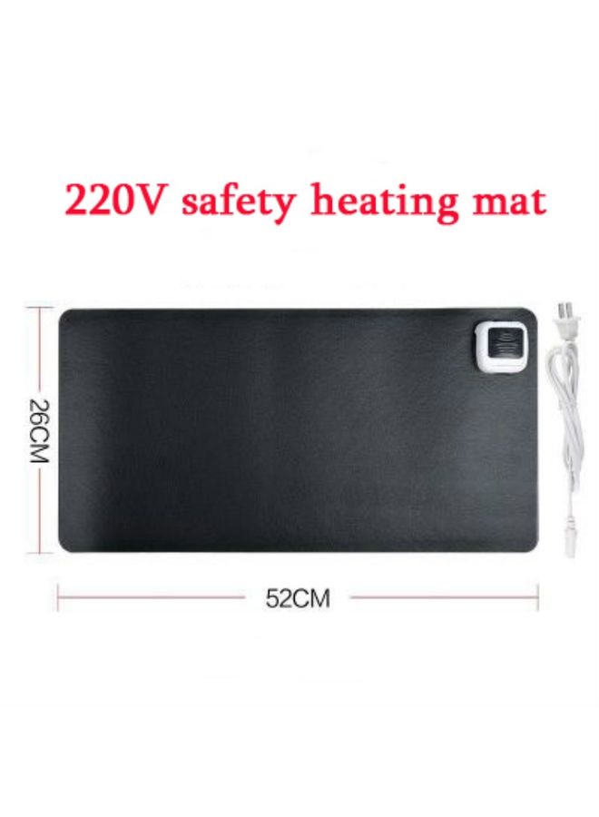 BURAQ 220V Electric Hot Plate Writing Desk Warm Table Mat Blanket Office Mouse Heating Warm Computer Hand Warmer Desktop Heating Plate, Color:Black Small Size, CN Plug  - Image 2