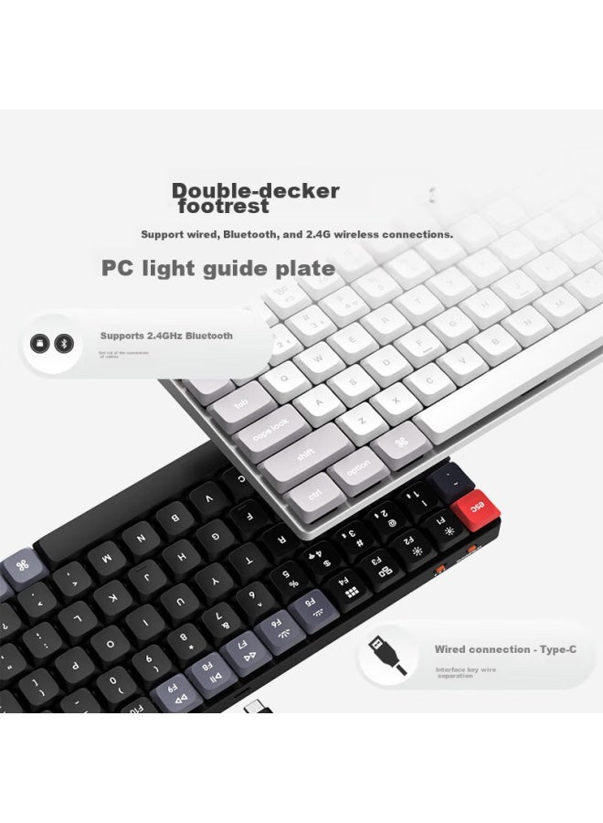 JD.com Jd Jingzao K3max Low-profile Mechanical Keyboard Ultra-thin, Tri-mode Wireless Bluetooth, Gateron 2.0 Brown Switch, 84 Keys For Office, Computer, Gaming, E-sports, Sky Blue And White - Image 2