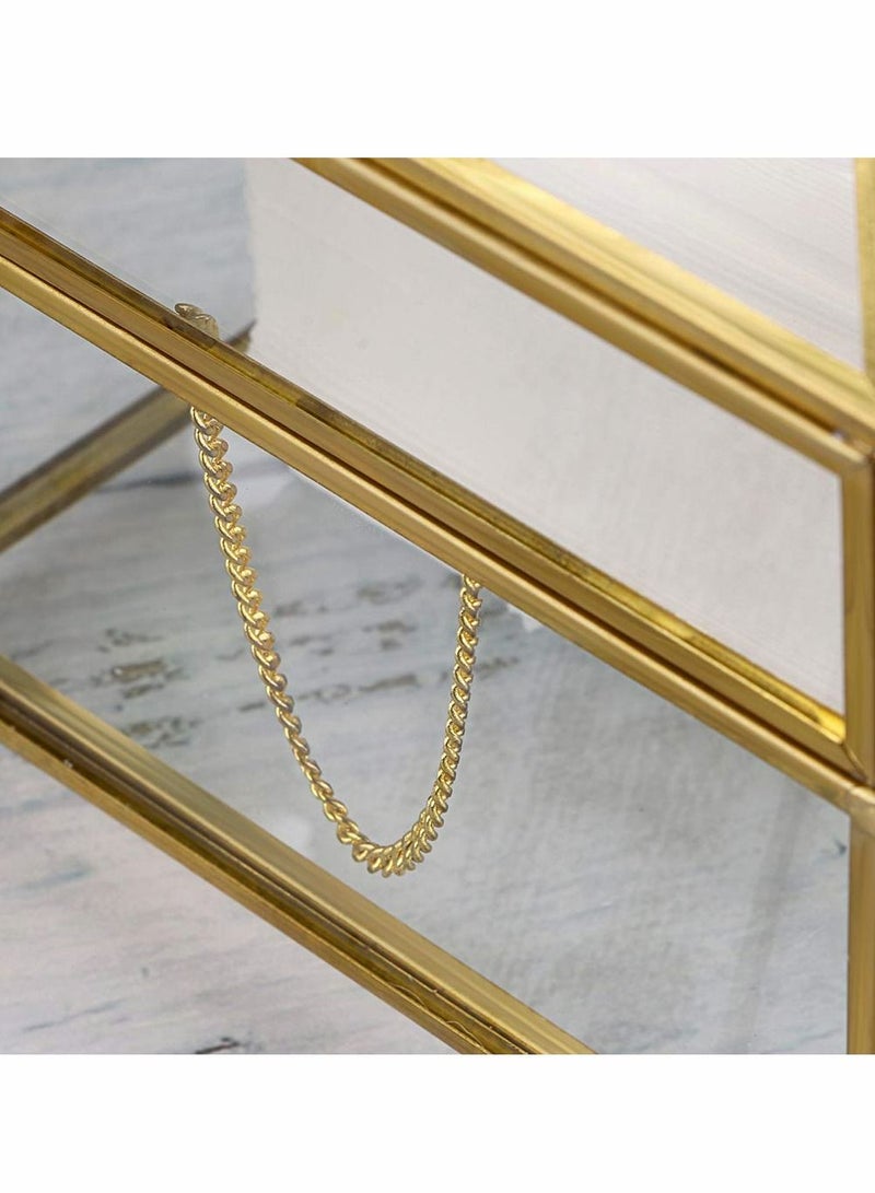 Excefore Rectangular Clear Glass Paper Tissue Box, Decorative Glass Napkin Storage Box - Image 5