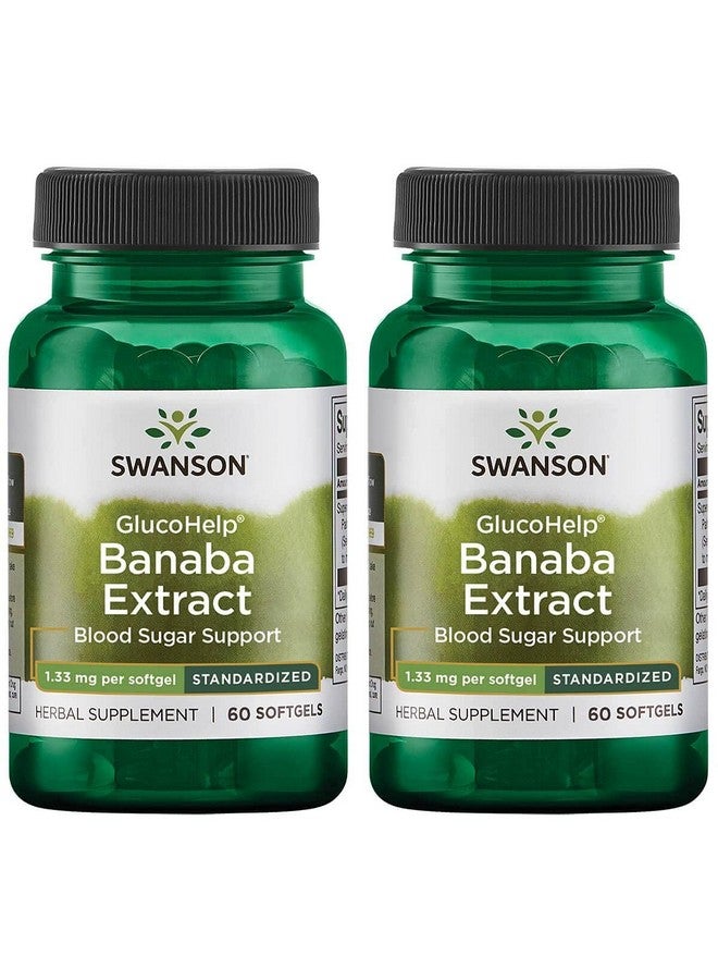Swanson Glucohelp Banaba Extract - Standardized 1.33 mg 60 Sgels (2 Pack) - Image 1