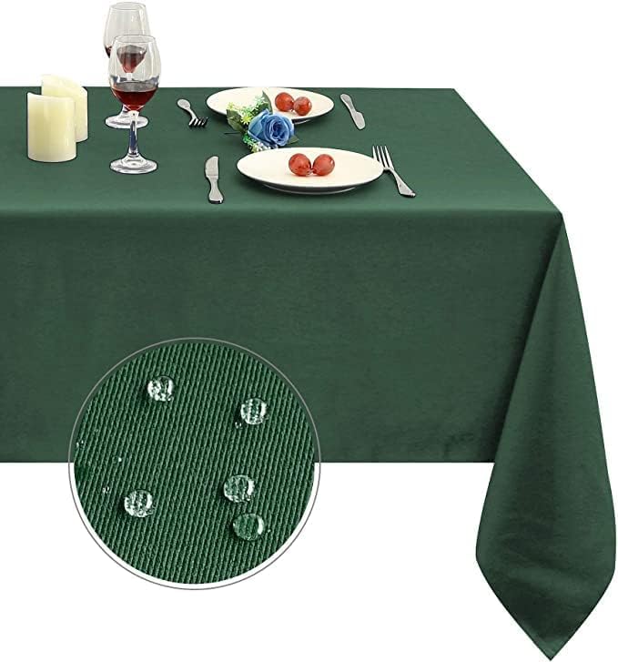 Obstal Salt mist resistant 210GSM Rectangle Table Cloth - Heavy Duty Water Proof Microfiber Tablecloth, Decorative Fabric Table Cover for Outdoor and Indoor Use (Blackish Green, 54 x 108 Inch) Surface safe - Image 2