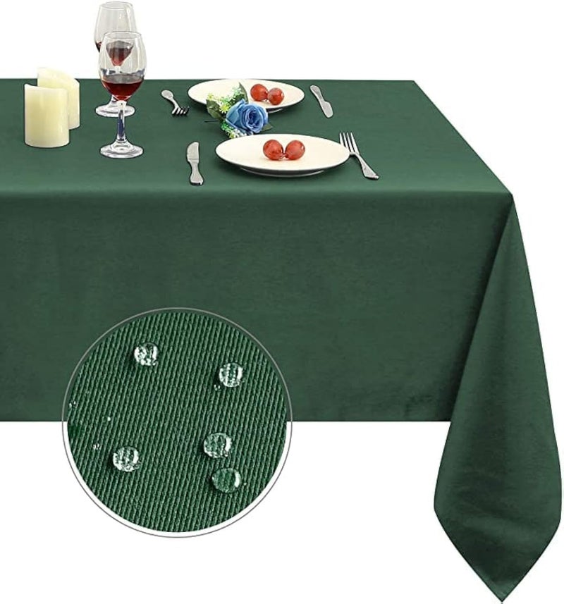 Obstal Salt mist resistant 210GSM Rectangle Table Cloth - Heavy Duty Water Proof Microfiber Tablecloth, Decorative Fabric Table Cover for Outdoor and Indoor Use (Blackish Green, 54 x 108 Inch) Surface safe - Image 1